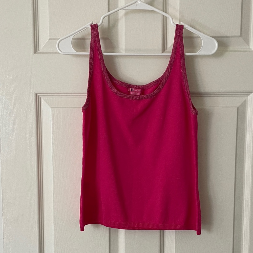 $5! 2 for $10🌹BCBGirls Fuchsia Pink Tank Top Sz L